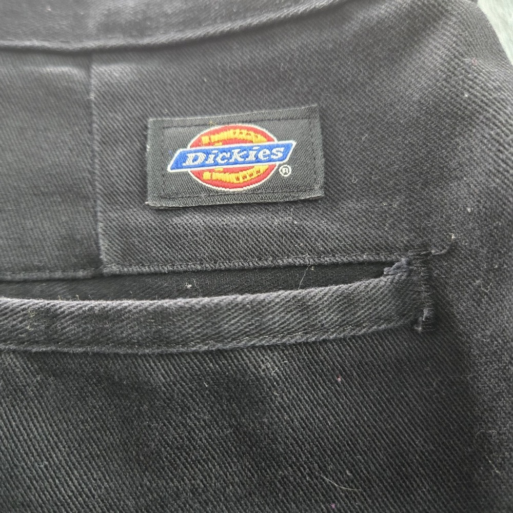 Dickies Men Pants 38X32 Black Chino Twill Work Pants Button 32" Inseam Logo - Picture 11 of 12